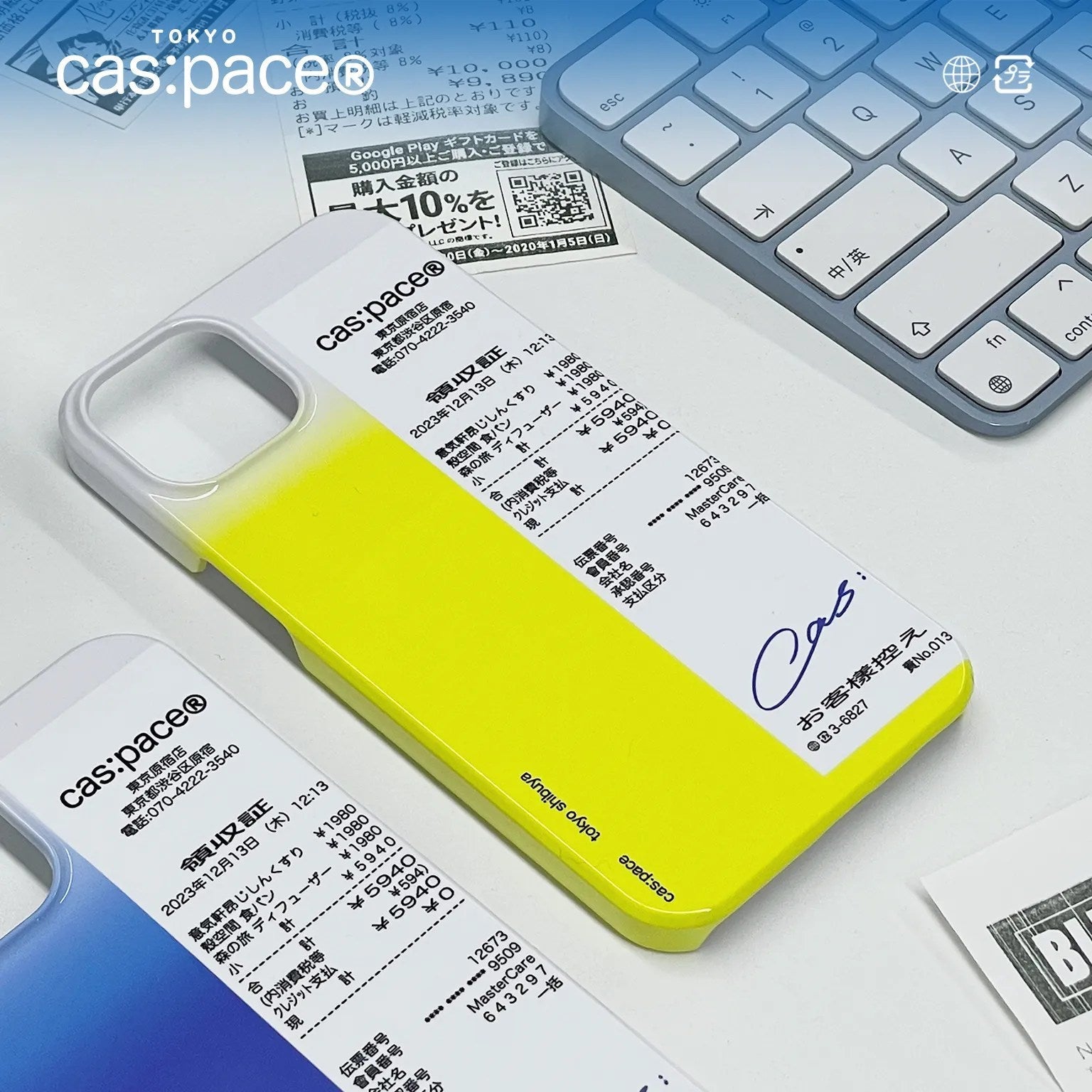 cas:pace 22S/S「レシート」携帯ケース(黄) - cas:pace 殼空間